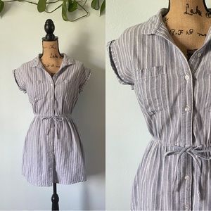 Japna Button Front Pinstripe Shirt Dress Size Medium